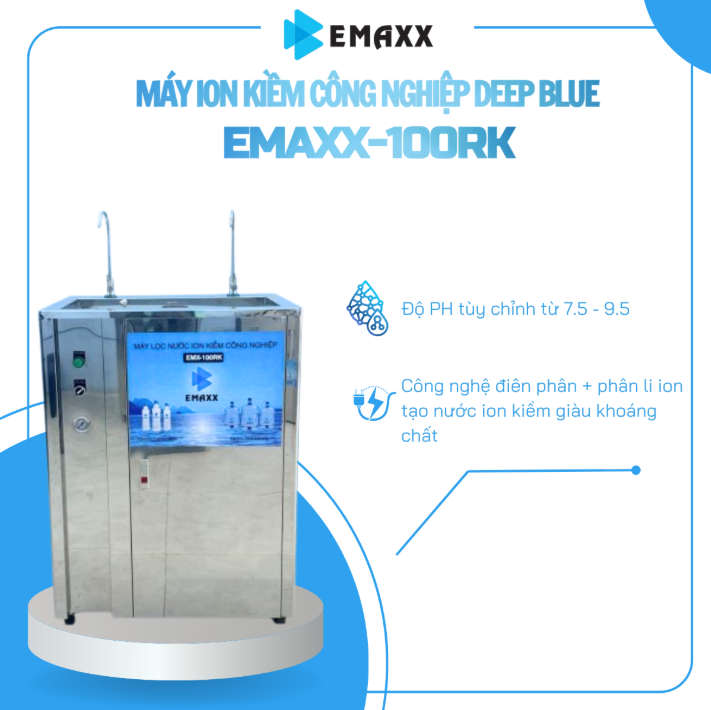 Máy lọc nước ion kiềm công nghiệp EMX-100RK: Giải pháp nước uống hoàn hảo cho doanh nghiệp