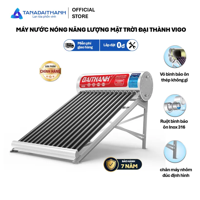 Máy nước nóng Năng lượng mặt trời Đại Thành Vigo 250L 58-24