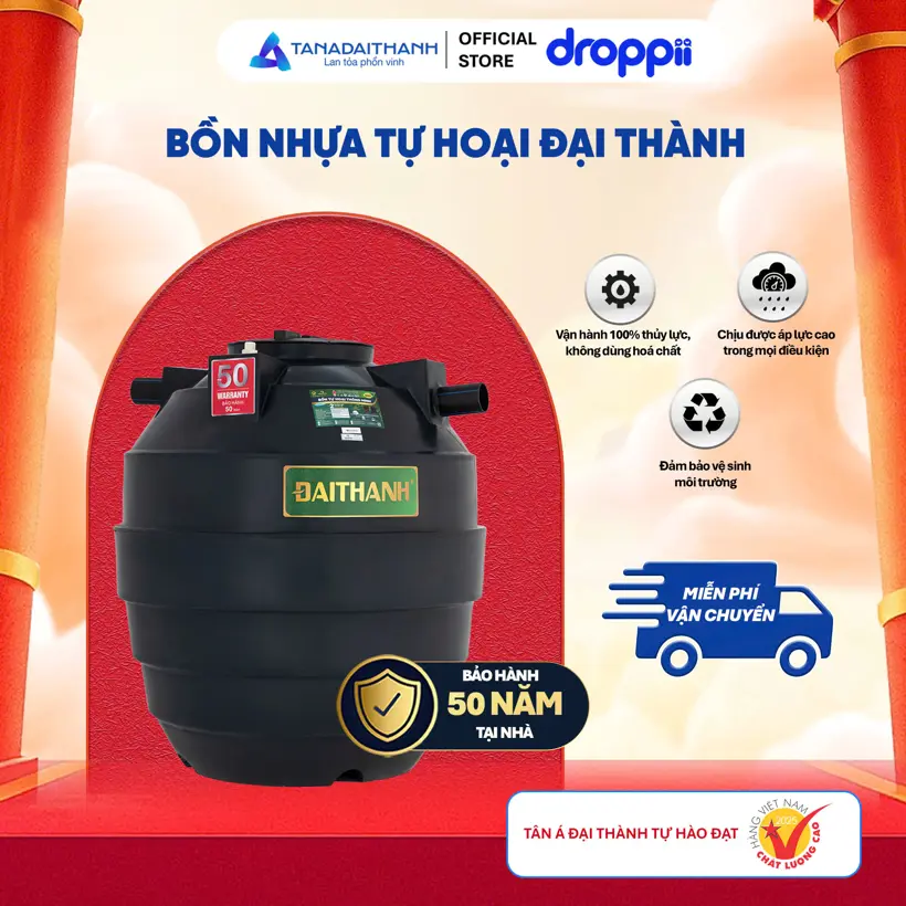 Bồn nhựa tự hoại Đại Thành 2.000D