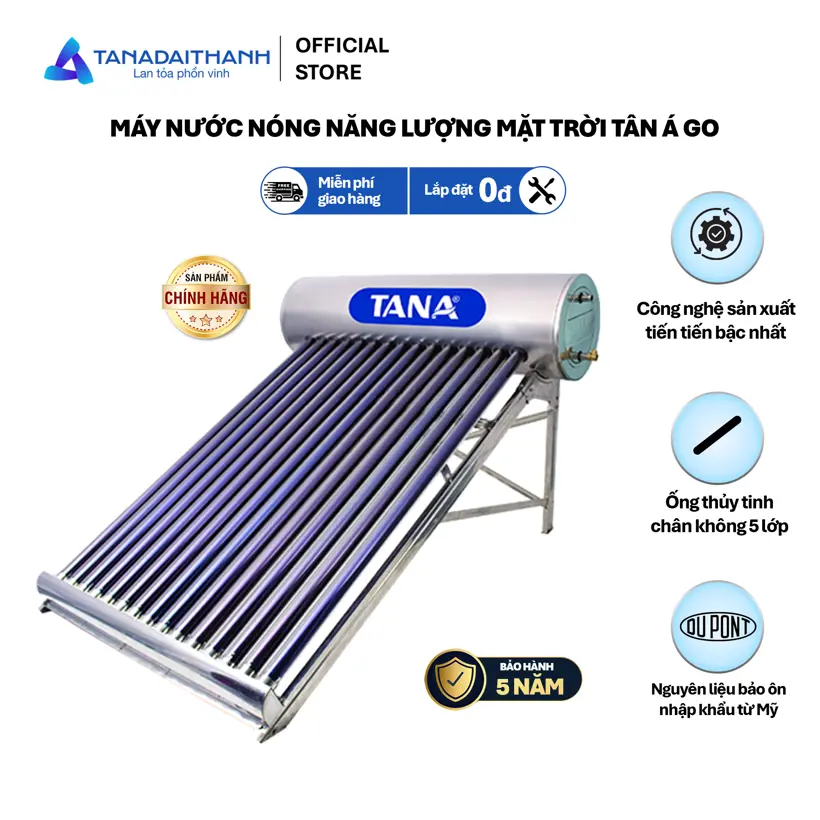 Máy nước nóng Năng lượng mặt trời TA-GO 200L (Phân phối từ khu vực Bình Định trở ra phía Bắc)