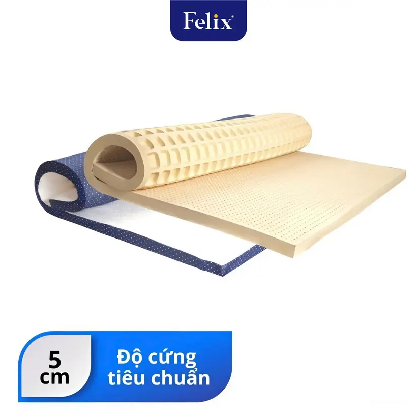 Nệm cao su FELIX Comfort - Độ cứng tiêu chuẩn (Cấp độ 1) - Độ dày nệm 5cm