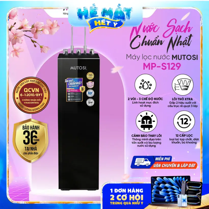 Máy lọc nước nóng lạnh nguội Mutosi MP-S129