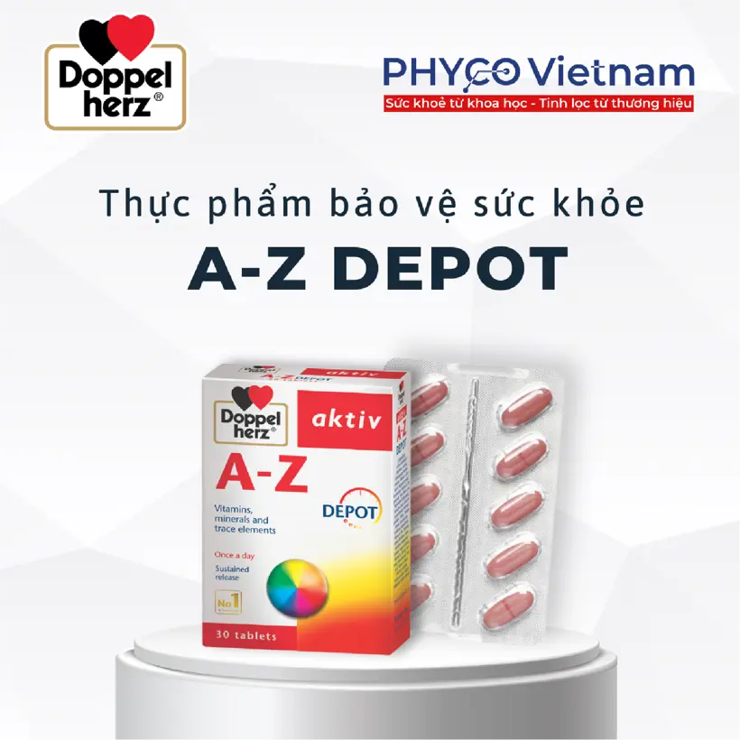 TPBVSK A-Z Depot bổ sung vitamin và khoáng chất dạng viên hỗ trợ tăng cường sức khỏe, tăng sức đề kháng